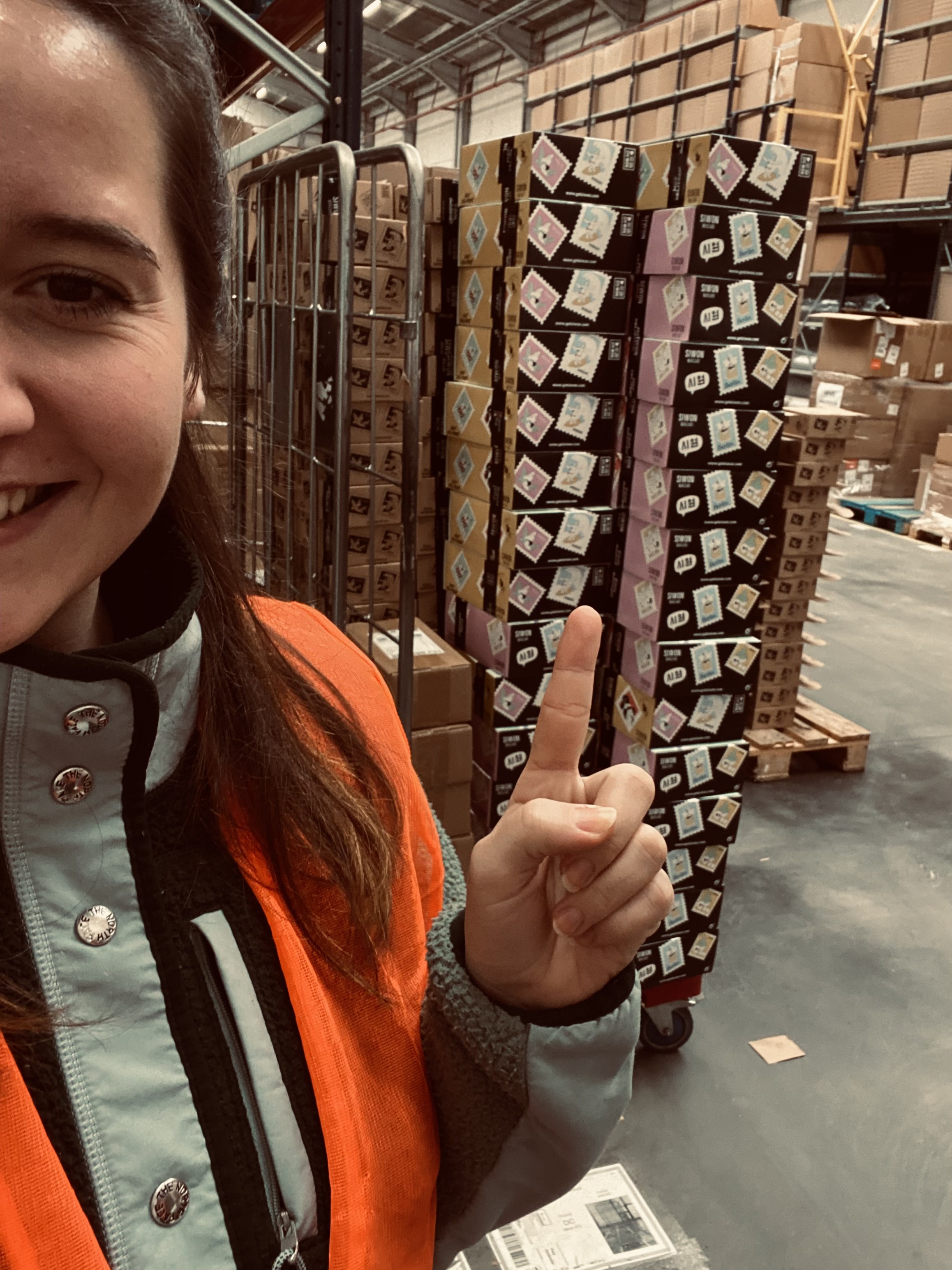 Janne, co-founder of PROJECT//ORBIT, on a warehouse floor